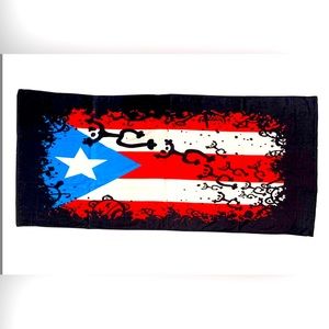 NWOT Puerto Rico  Beach Towel Flag and Coqui Taino Hieroglyphics